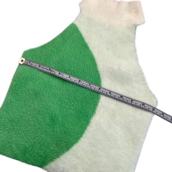 SER.O.YA Wilma Fuzzy Knit Halter Top Green Cream M Maximalist Dopamine Rave - Picture 5 of 6